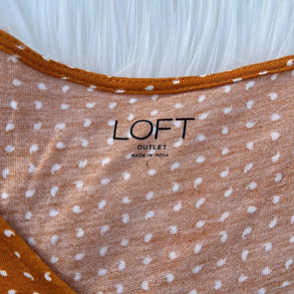 Loft polka dot peplum long sleeve top - Picture 3 of 4